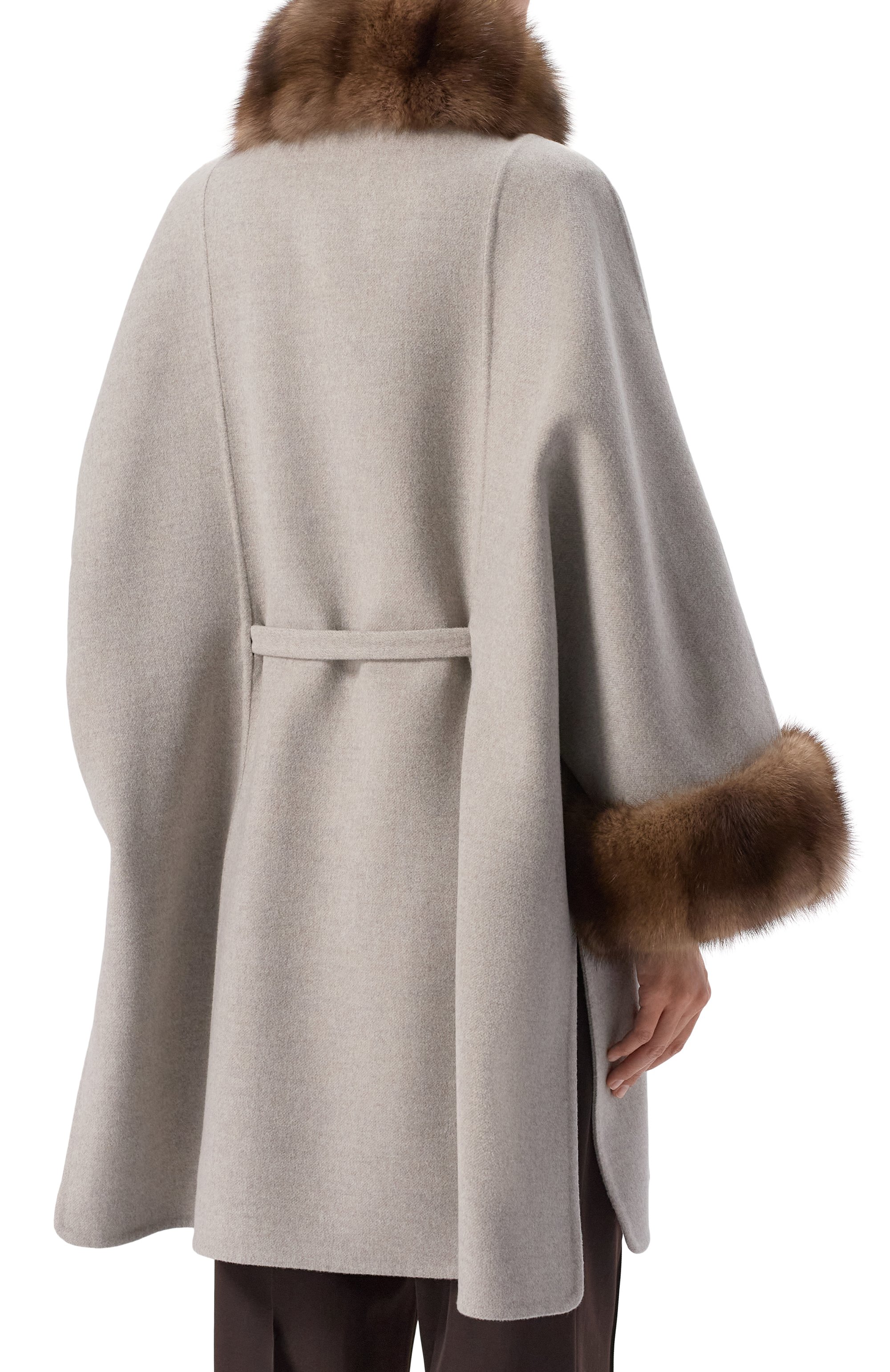 Шерстяной кейп с отделкой из соболя MVST, арт. FTBKB-Y681-1SB/LP1368, фото 4