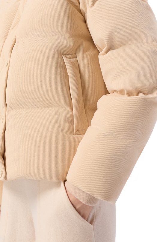 Вельветовый пуховик Addicted MD112.1 Кремовый  MD112.1 Фото 5