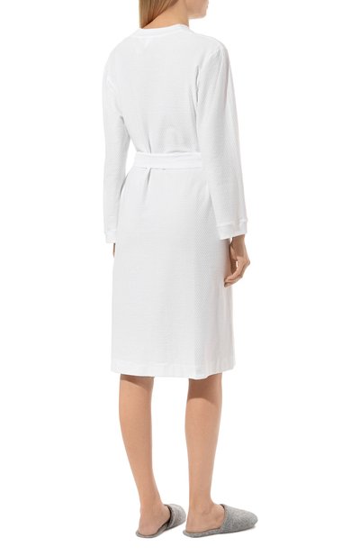 Хлопковый халат HANRO белого цвета по цене 29810 руб., арт. 077303., фото 4 Хлопковый халат HANRO, арт. 077303., фото 4