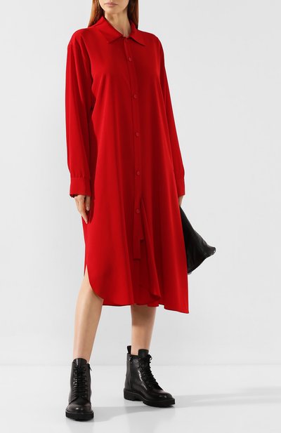 Платье YOHJI YAMAMOTO красного цвета по цене 56250 руб., арт. YJ-D03-500, фото 2 Платье YOHJI YAMAMOTO, арт. YJ-D03-500, фото 2