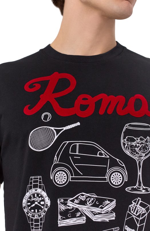 Хлопковая футболка MC2 Saint Barth ARN0001-02771I/ARN0TT Чёрный  ARN0001-02771I/ARN0TT Фото 5