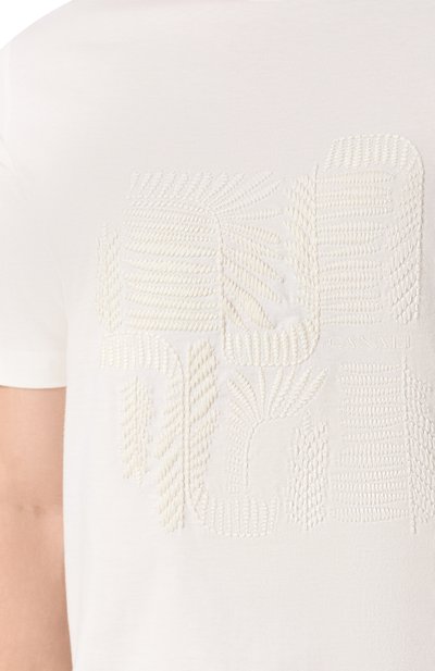 Хлопковая футболка CANALI белого цвета по цене 55350 руб., арт. T0911/MJ02260, фото 5 Хлопковая футболка CANALI, арт. T0911/MJ02260, фото 5