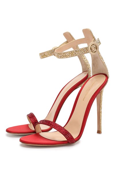 Текстильные босоножки GIANVITO ROSSI, арт. G61343.11RIC.RBUSYME, фото 1