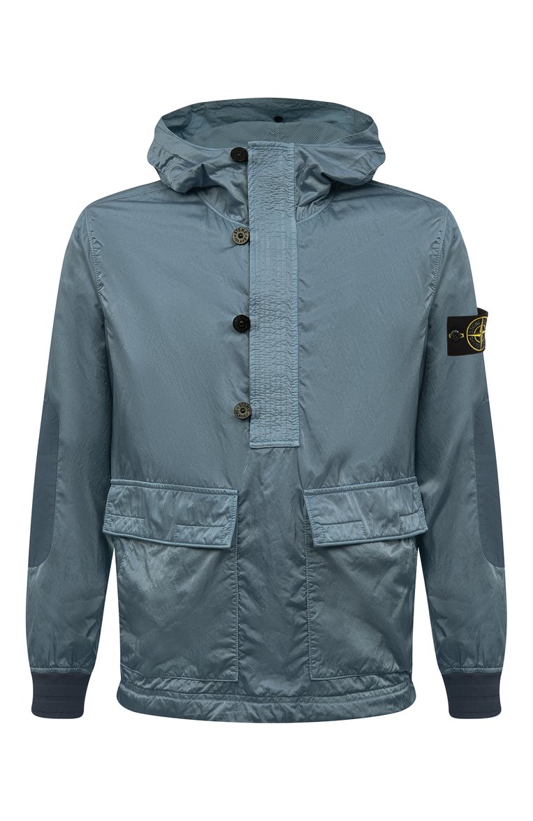 Мужская анорак STONE ISLAND бирюзового цвета, арт. 751560921 | Фото 1 (Материал внешний: Синтетический материал; Длина (верхняя одежда): Короткие; Кросс-КТ: Куртка, Ветровки, Легкие; Стили: Кэжуэл; Рукава: Длинные)