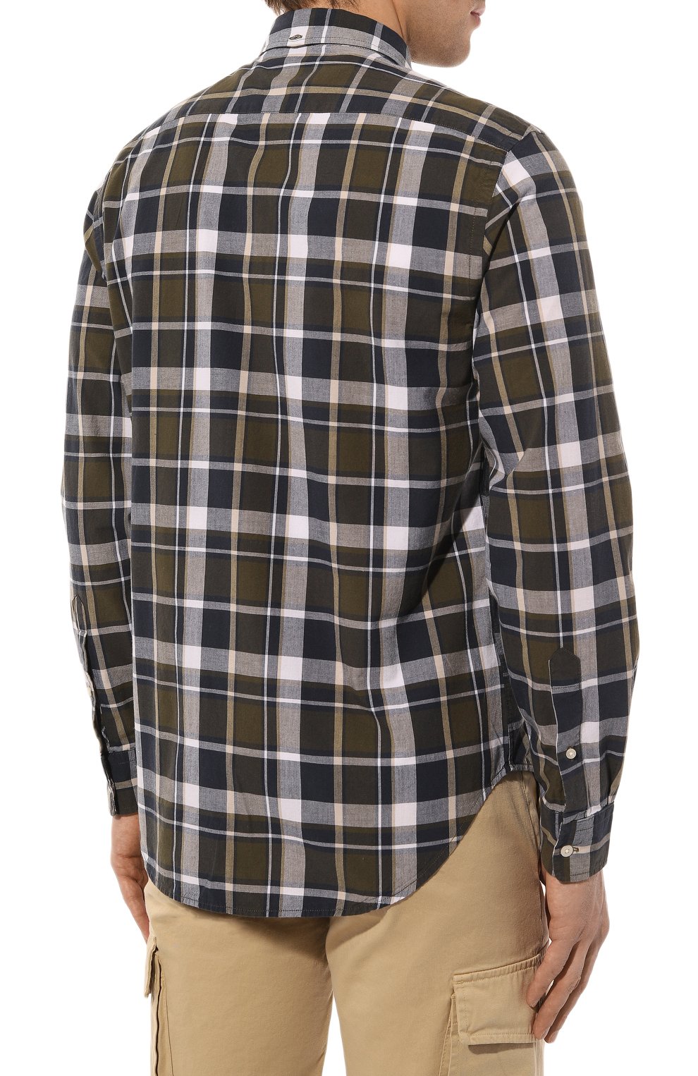 Хлопковая рубашка WOOLRICH темно-зеленого цвета по цене 17750 руб., арт. CFW0SI0100MRUT3344, фото 4 Хлопковая рубашка WOOLRICH, арт. CFW0SI0100MRUT3344, фото 4