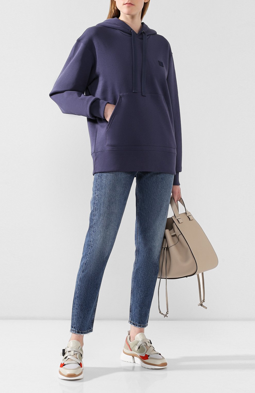 Хлопковое худи ACNE STUDIOS синего цвета по цене 39950 руб., арт. 2HK173/W, фото 2 Хлопковое худи ACNE STUDIOS, арт. 2HK173/W, фото 2