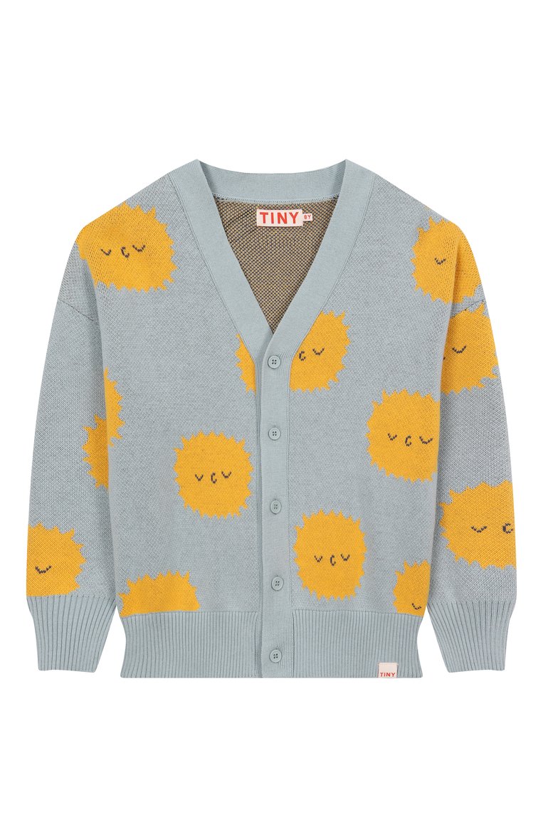 Детский хлопковый кардиган TINYCOTTONS голубого цвета, арт. SS25-318 | Фото 1 (Рукава: Длинные; Материал внешний: Хлопок; Девочки Кросс-КТ: Кардиган-одежда; Автоматизация состава: Проставлено; Автоматизация ТО: Проставлено; Ростовка одежда: 4 года | 104 см, 8 лет | 128 см, 10 - 11 лет | 140 - 146см, 3 года | 98 см, 6 лет | 116 см)