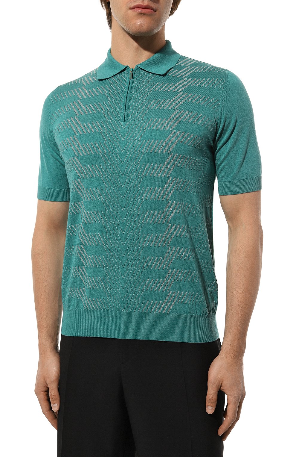 Поло из шелка и хлопка ZILLI, арт. MBZ-PZ072-DEGR1/MC01, фото 3