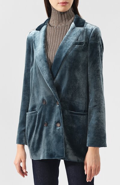Двубортный бархатный жакет BRUNELLO CUCINELLI, арт. MA588M8654, фото 3