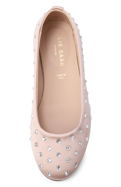 Текстильные балетки ELIE SAAB JUNIOR светло-розового цвета по цене 37050 руб., арт. 80879-VAR2/36-40, фото 4 Текстильные балетки ELIE SAAB JUNIOR, арт. 80879-VAR2/36-40, фото 4