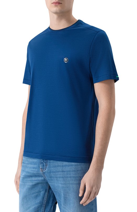 Хлопковая футболка Stefano Ricci MNH6105000/TE0001 Синий  MNH6105000/TE0001 Фото 3