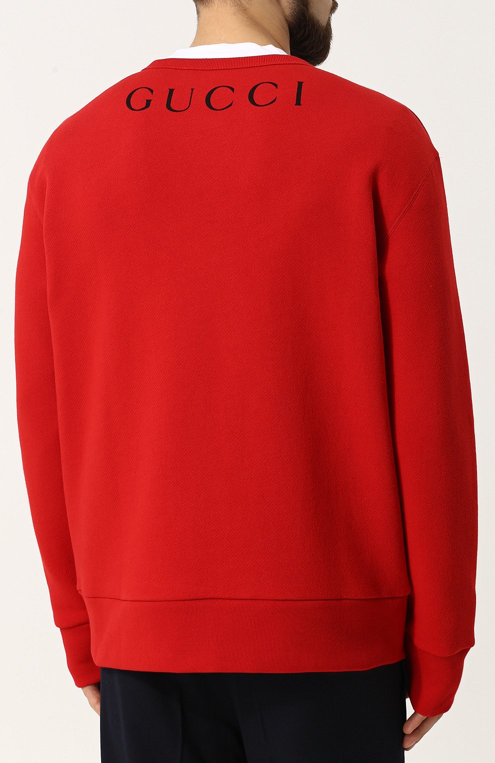 Хлопковый свитшот с принтом GUCCI красного цвета по цене 64950 руб., арт. 475532/X3M04, фото 4 Хлопковый свитшот с принтом GUCCI, арт. 475532/X3M04, фото 4