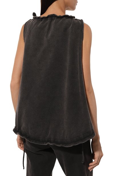 Хлопковый топ THE ATTICO темно-серого цвета по цене 58750 руб., арт. 247WCT310, фото 4 Хлопковый топ THE ATTICO, арт. 247WCT310, фото 4