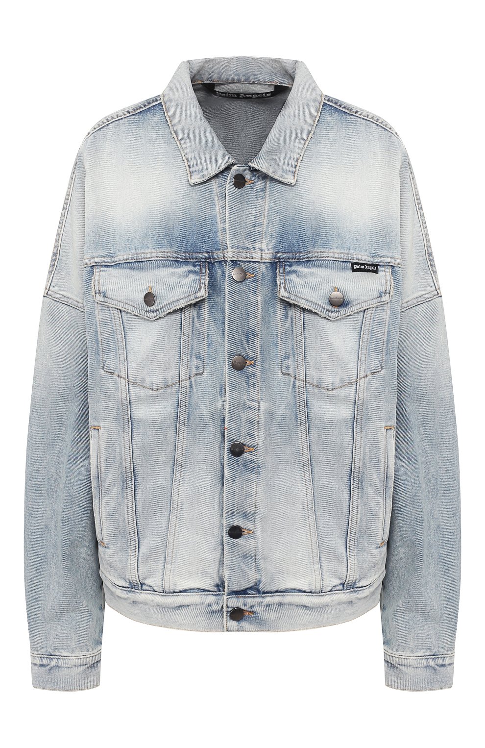 Джинсовая куртка PALM ANGELS голубого цвета по цене 68950 руб., арт. PWYE003S20DEN0014001, фото 1 Джинсовая куртка PALM ANGELS, арт. PWYE003S20DEN0014001, фото 1
