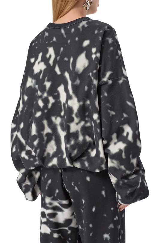 Хлопковый свитшот Dries Van Noten 251-011118-1612 Чёрно-белый  251-011118-1612 Фото 4