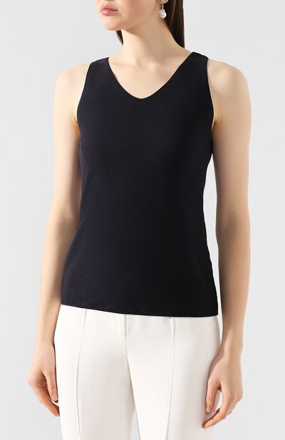 Топ GIORGIO ARMANI темно-синего цвета по цене 41650 руб., арт. 3HAH70/AJHHZ, фото 3 Топ GIORGIO ARMANI, арт. 3HAH70/AJHHZ, фото 3