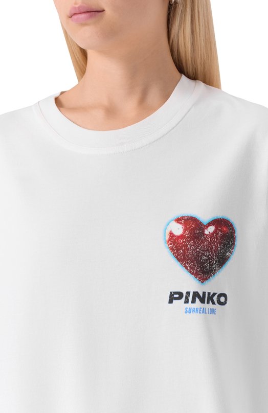 Хлопковая футболка Pinko 105538/A2TJ Белый  105538/A2TJ Фото 5