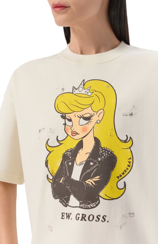 Хлопковая футболка DOMREBEL EYER0LL/T-SHIRT Кремовый  EYER0LL/T-SHIRT Фото 5