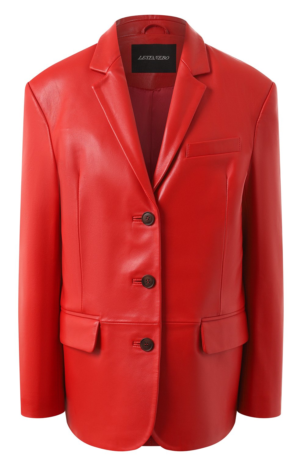 Кожаный жакет LESYANEBO красного цвета по цене 138000 руб., арт. LN09H-0201_OZ, фото 1 Кожаный жакет LESYANEBO, арт. LN09H-0201_OZ, фото 1