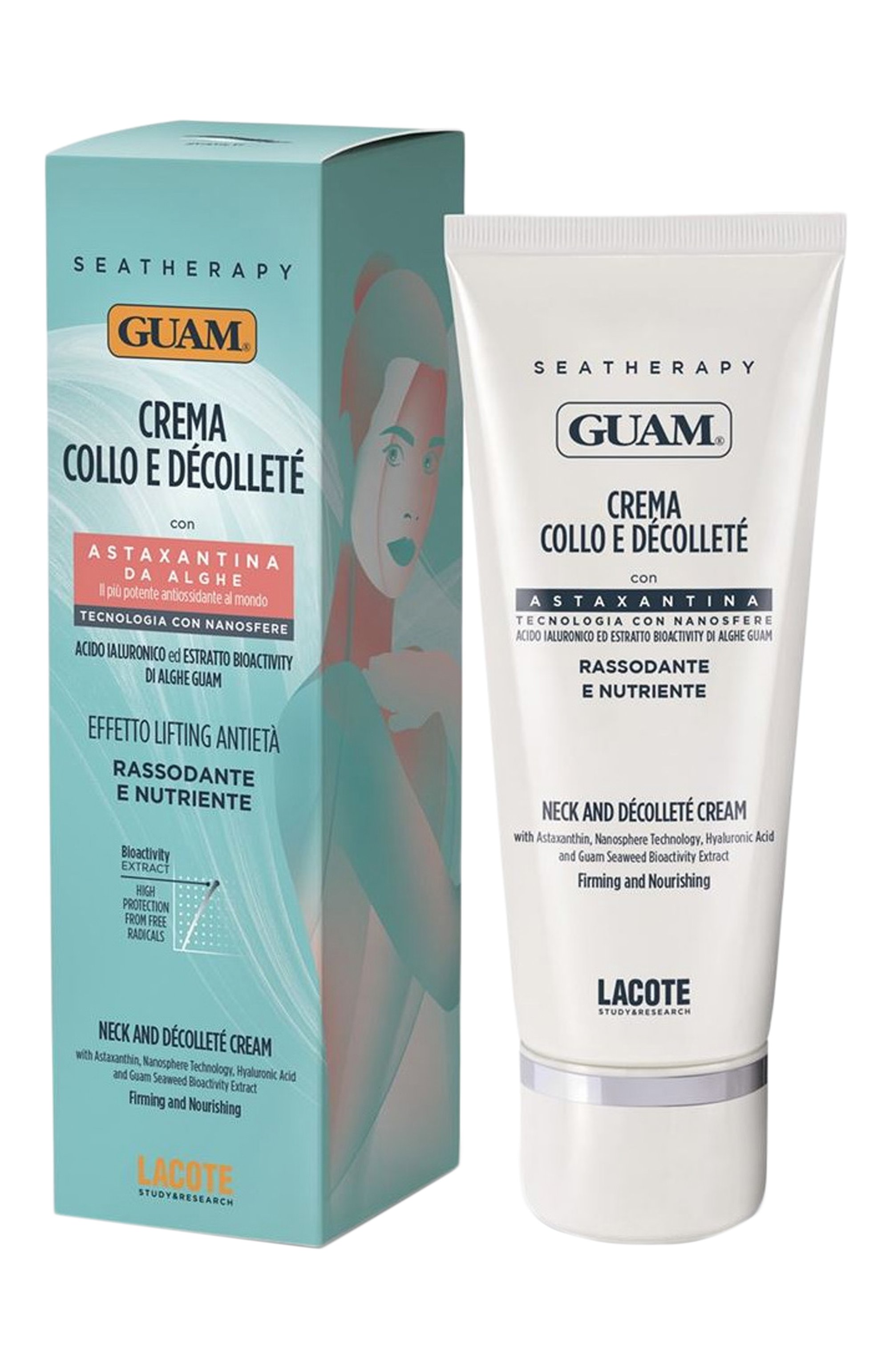 Крем для области шеи и декольте c астаксантином (75ml) GUAM, арт. 8025021223384, фото 2