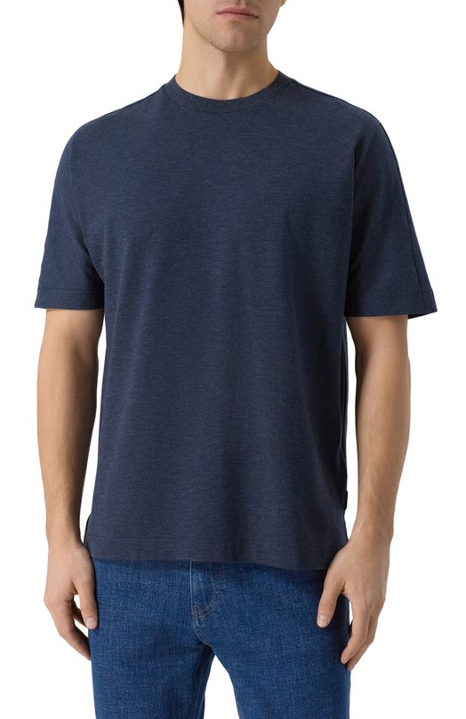 Футболка из лиоцелла и хлопка BOSS 50548962 Синий  50548962 Фото 3