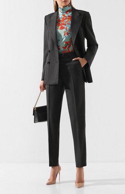 Шерстяные брюки DRIES VAN NOTEN серого цвета по цене 58250 руб., арт. 192-10933-8182, фото 2 Шерстяные брюки DRIES VAN NOTEN, арт. 192-10933-8182, фото 2