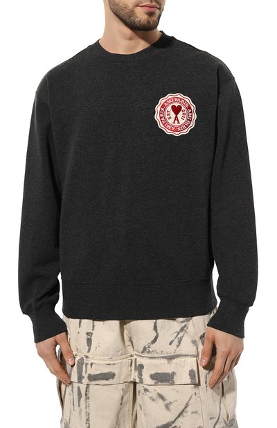 Хлопковый свитшот AMI, арт. USW011 739, фото 3