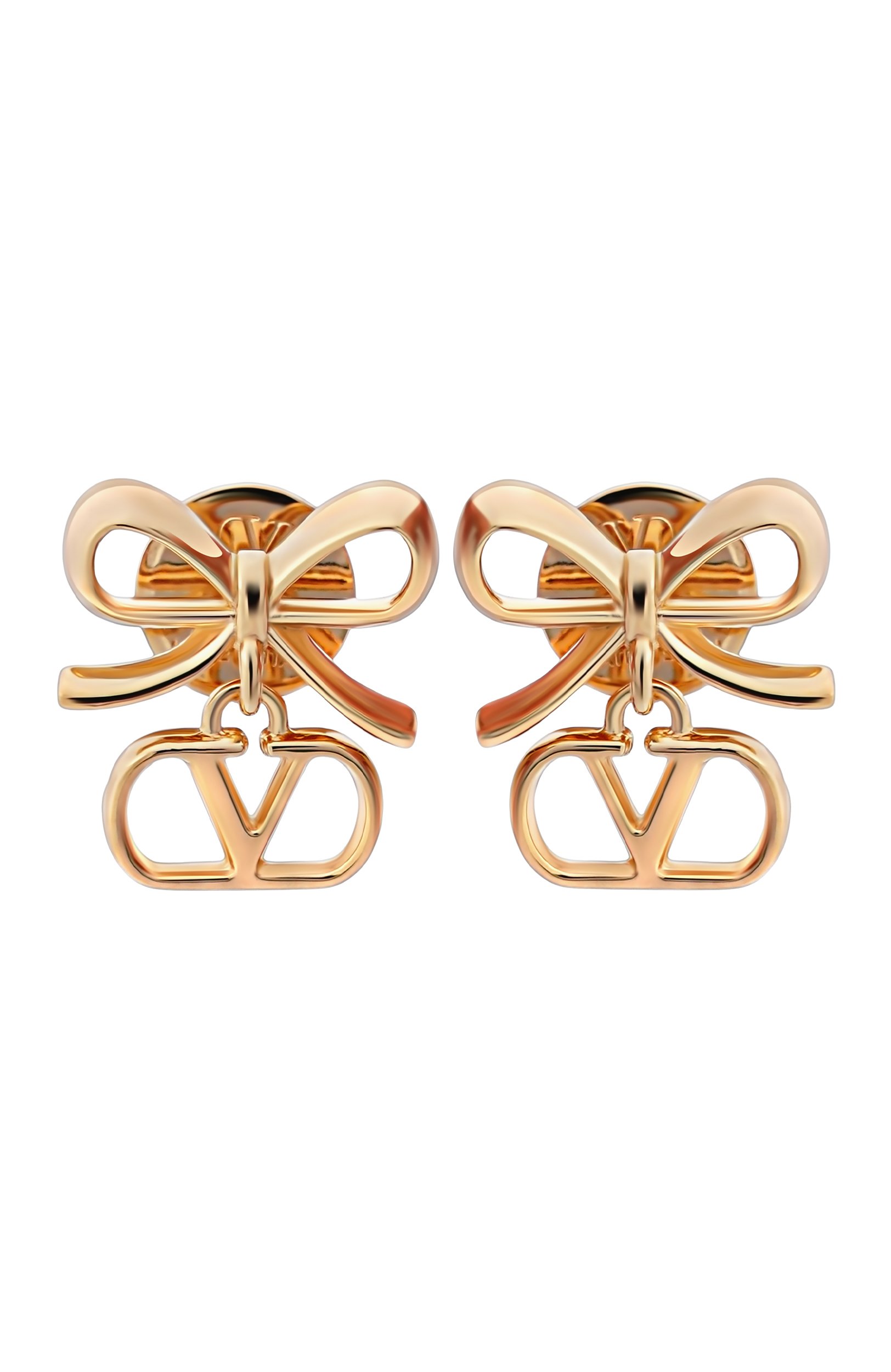 Серьги VALENTINO золотого цвета по цене 28550 руб., арт. 9W0J0BU8/MET, фото 1 Серьги VALENTINO, арт. 9W0J0BU8/MET, фото 1