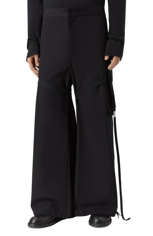 Хлопковые брюки-карго Ann Demeulemeester B0012456/FA431 Чёрный  B0012456/FA431 Фото 3