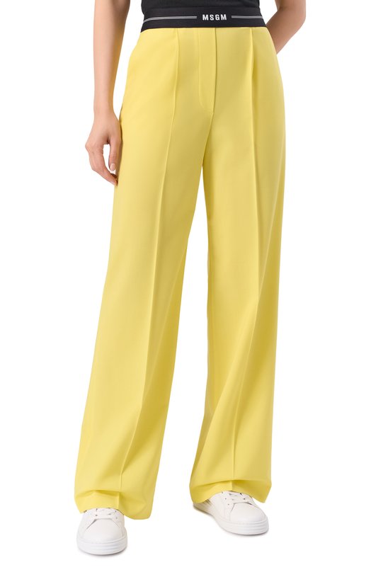 Шерстяные брюки MSGM 3841MDP14/257127 Жёлтый  3841MDP14/257127 Фото 3