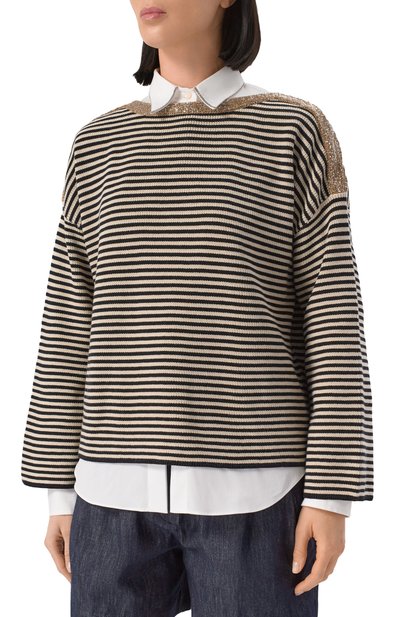 Хлопковый пуловер BRUNELLO CUCINELLI, арт. M19253608, фото 3