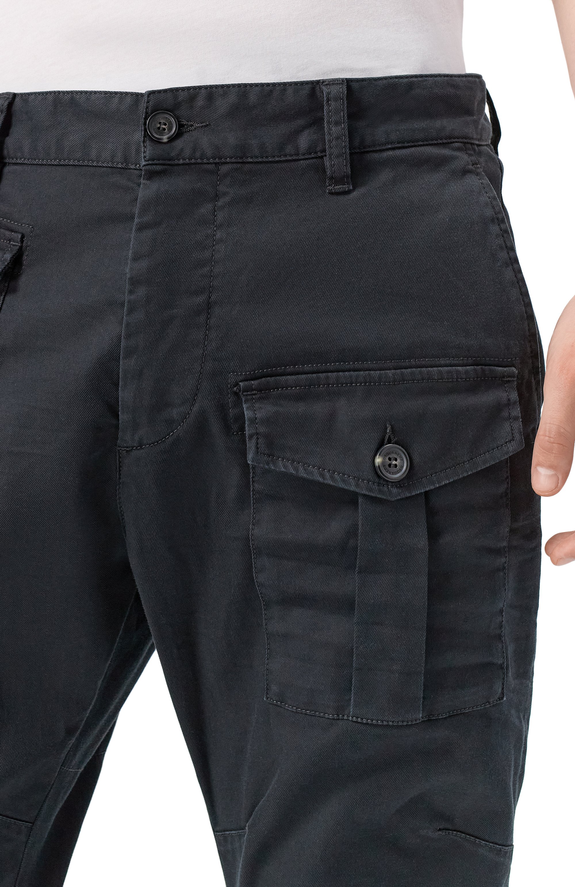 Хлопковые брюки-карго DSQUARED2 черного цвета по цене 67500 руб., арт. S74KB0818/S39021, фото 5 Хлопковые брюки-карго DSQUARED2, арт. S74KB0818/S39021, фото 5