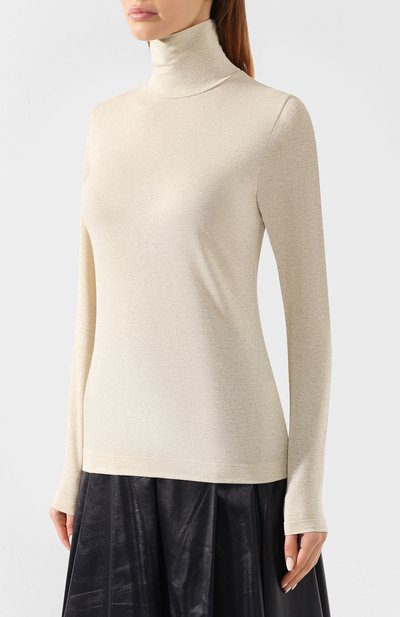 Водолазка из вискозы DRIES VAN NOTEN бежевого цвета по цене 16400 руб., арт. 192-11148-8620, фото 3 Водолазка из вискозы DRIES VAN NOTEN, арт. 192-11148-8620, фото 3