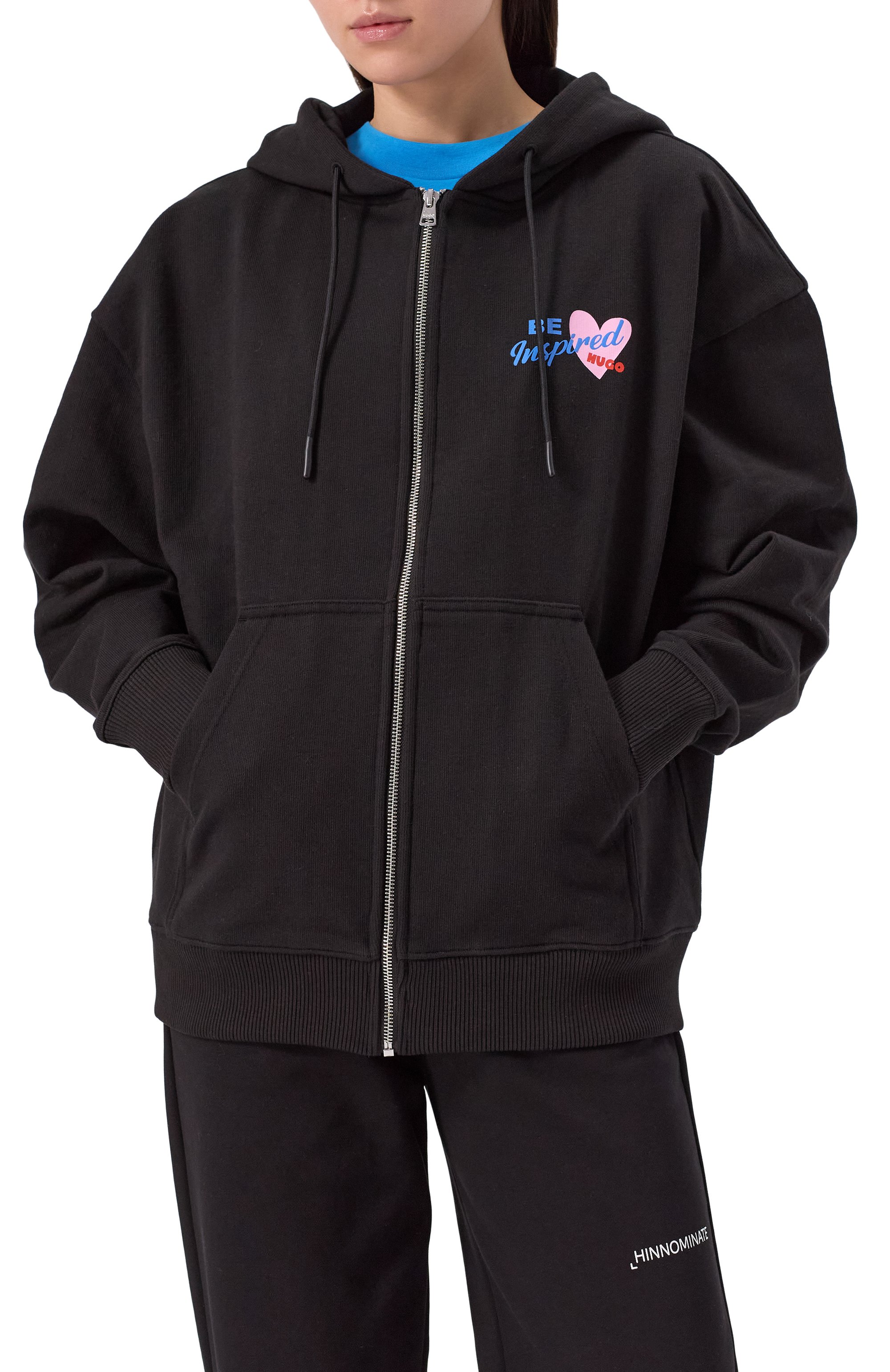 Хлопковая толстовка HUGO BLUE черного цвета по цене 19500 руб., арт. 50533959, фото 3 Хлопковая толстовка HUGO BLUE, арт. 50533959, фото 3