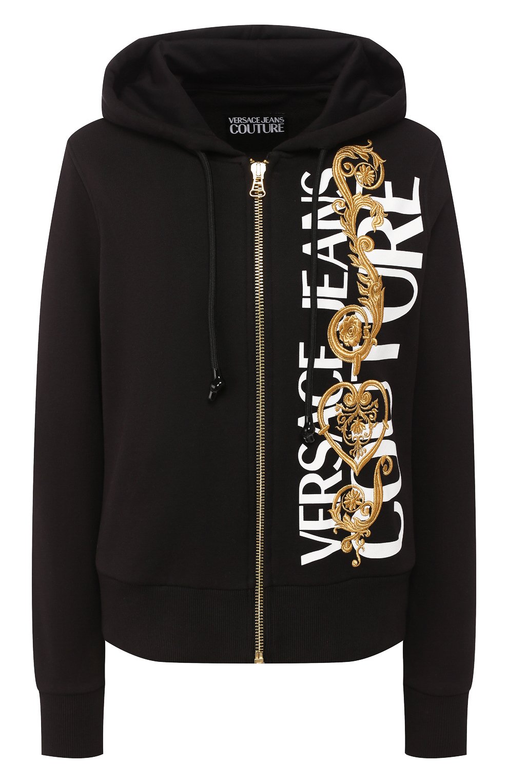 Хлопковая толстовка VERSACE JEANS COUTURE черного цвета по цене 46100 руб., арт. B6HVB71T-VDM306 15AW/30318, фото 1 Хлопковая толстовка VERSACE JEANS COUTURE, арт. B6HVB71T-VDM306 15AW/30318, фото 1