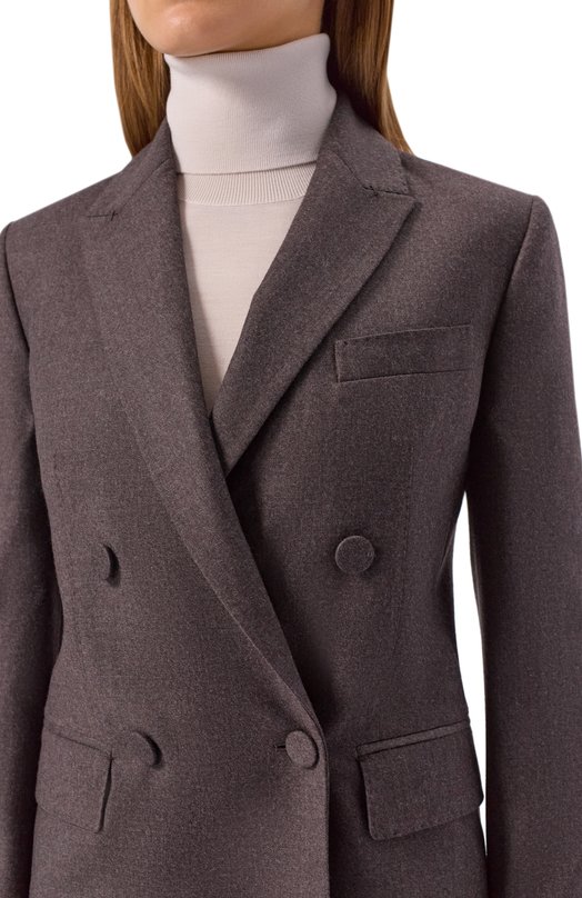 Шерстяной жакет Agnona TX0902E/U1142E Коричневый  TX0902E/U1142E Фото 5