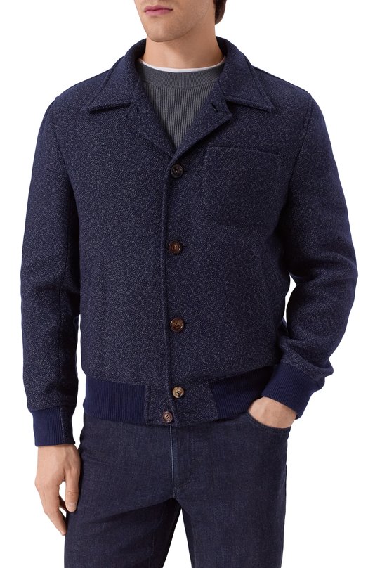 Кашемировый бомбер Brunello Cucinelli MV4246558 Синий  MV4246558 Фото 3