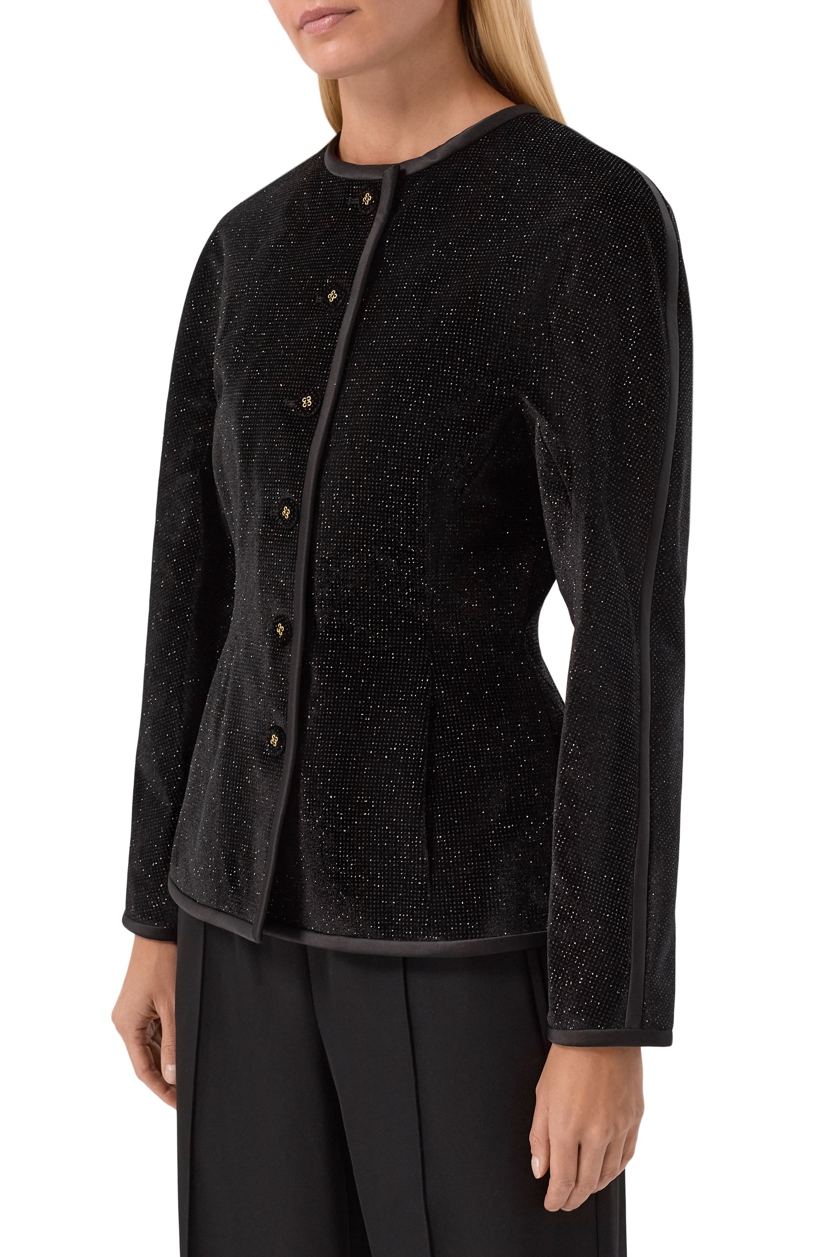 Жакет с отделкой стразами ELIE SAAB, арт. J0288NF26/VPA03, фото 3