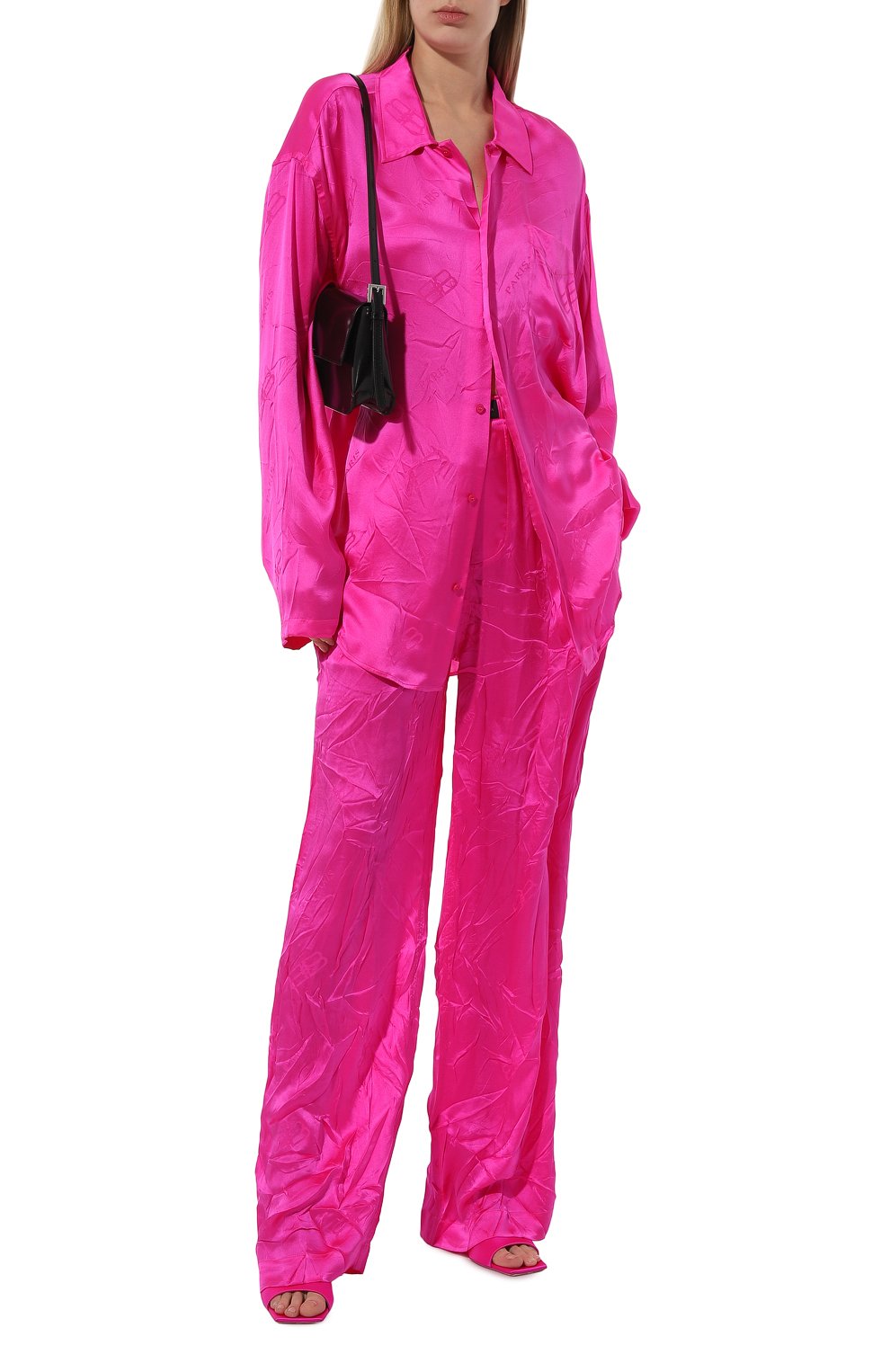 Рубашка из вискозы BALENCIAGA розового цвета по цене 218500 руб., арт. 681631/T0N03, фото 2 Рубашка из вискозы BALENCIAGA, арт. 681631/T0N03, фото 2