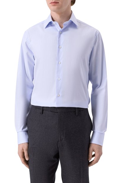 Хлопковая сорочка CANALI светло-голубого цвета по цене 36450 руб., арт. CCL7018/GA03610, фото 3 Хлопковая сорочка CANALI, арт. CCL7018/GA03610, фото 3