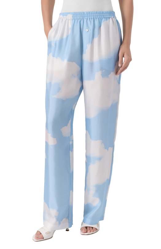 Шелковые брюки Moschino J0302/5551 Голубой  J0302/5551 Фото 3