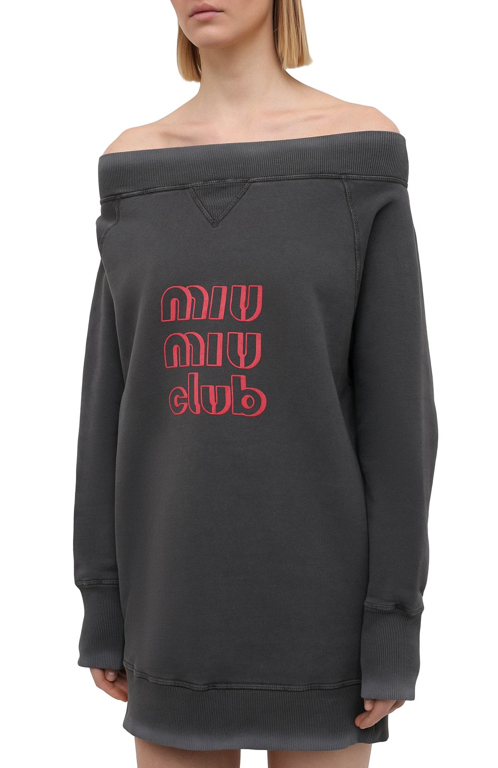 Хлопковый свитшот MIU MIU, арт. MJA810-1IG3-F0D65, фото 3