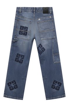 Детские джинсы GIVENCHY синего цвета, арт. H30125/6A-12A | Фото 2 (Нос: Не проставлено; Материал внешний: Хлопок; Материал сплава: Проставлено; Детали: Декор; Ростовка одежда: 5 лет | 110 см, 7 лет | 122 см, 9 лет | 134 см, 12 лет | 152 см)