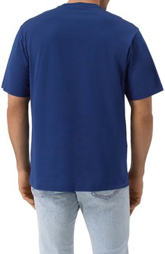 Мужская хлопковая футболка DOLCE & GABBANA синего цвета, арт. G8PN9Z/G704J | Фото 4 (Длина (для топов): Стандартные; Рукава: Короткие; Принт: Без принта; Стили: Кэжуэл; Материал внешний: Хлопок; Кросс-КТ: Джерси; Мужское Кросс-КТ: Футболка-одежда)