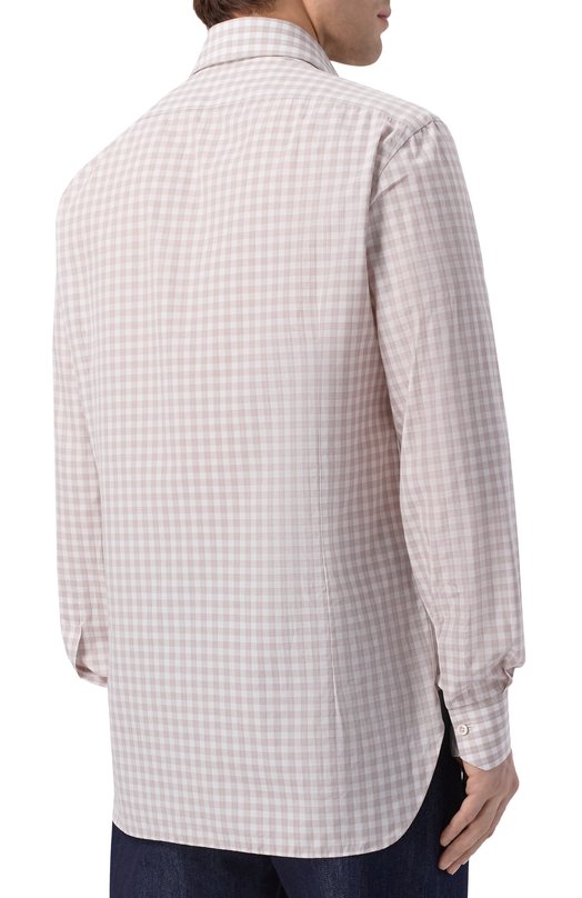Хлопковая рубашка Kiton UCCH09623 Бежевый  UCCH09623 Фото 4
