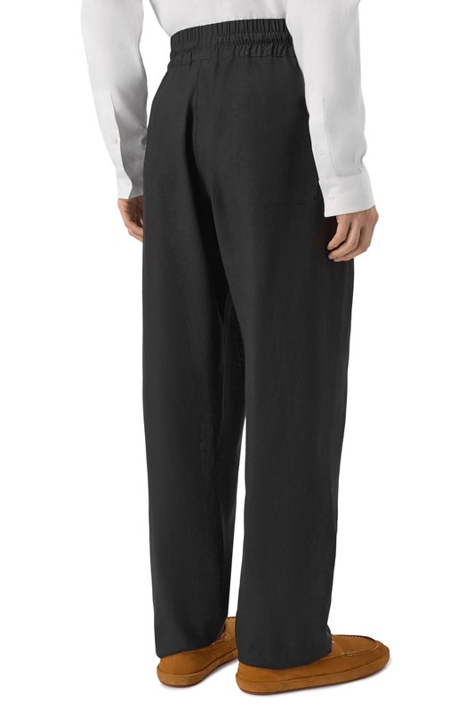 Брюки изо льна и вискозы HINNOMINATE HMABM01552 Чёрный  HMABM01552 Фото 4