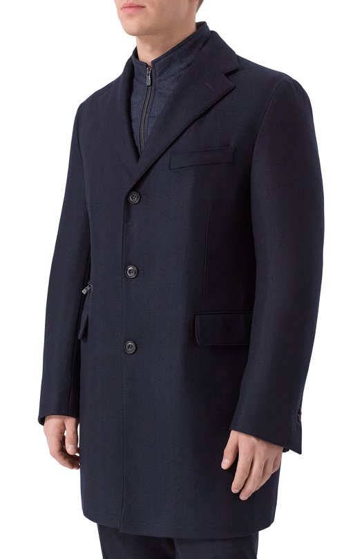 Шерстяное пальто Corneliani 261590-2612500 Синий  261590-2612500 Фото 3