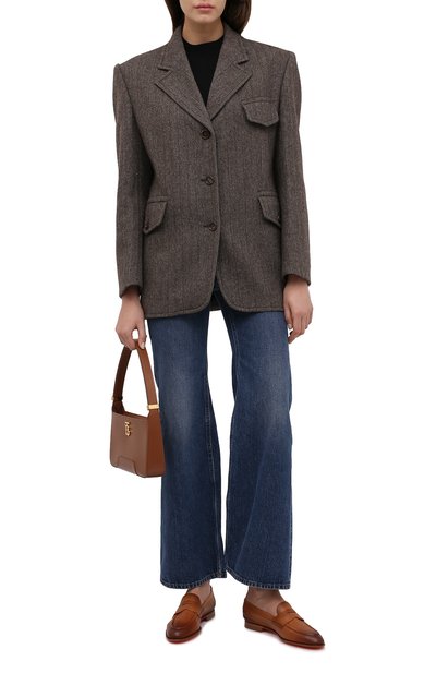 Кожаные лоферы SANTONI коричневого цвета по цене 69900 руб., арт. WUSF59962HAFSLGAC50, фото 2 Кожаные лоферы SANTONI, арт. WUSF59962HAFSLGAC50, фото 2