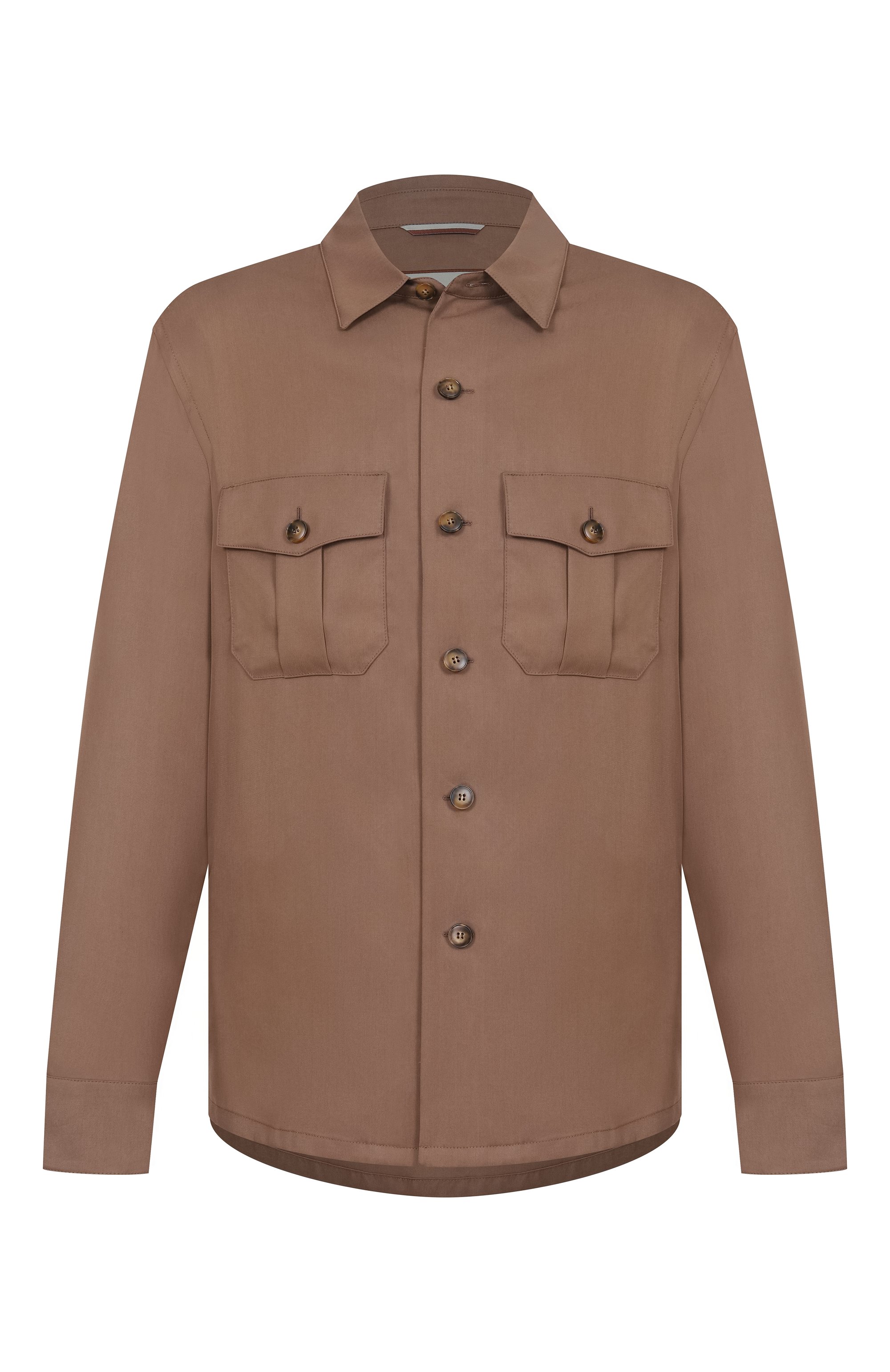 Рубашка из лиоцелла CANALI коричневого цвета по цене 122000 руб., арт. 31019/AE05574, фото 1 Рубашка из лиоцелла CANALI, арт. 31019/AE05574, фото 1