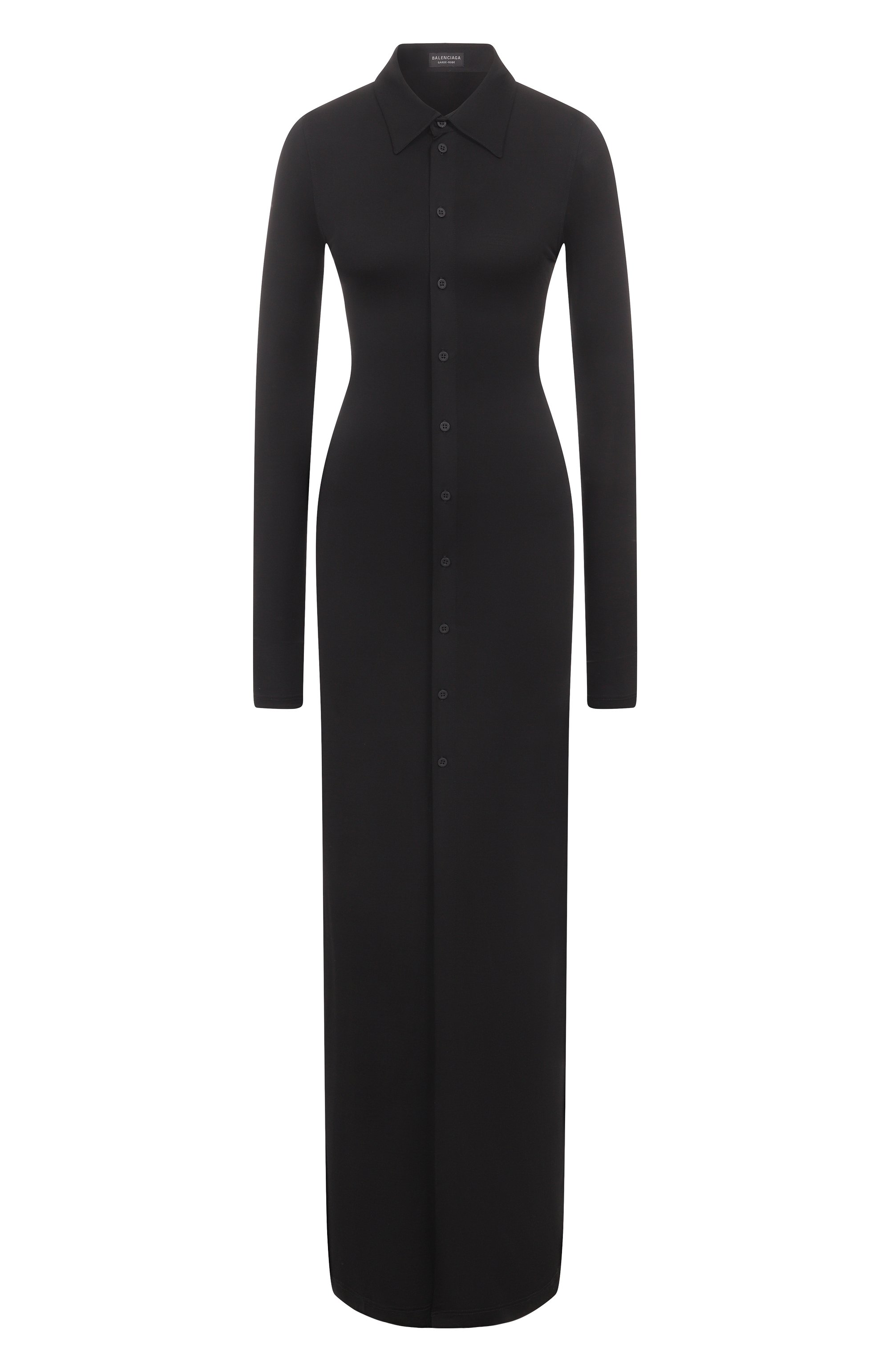 Платье из вискозы BALENCIAGA черного цвета по цене 174000 руб., арт. 814142/TQV46, фото 1 Платье из вискозы BALENCIAGA, арт. 814142/TQV46, фото 1